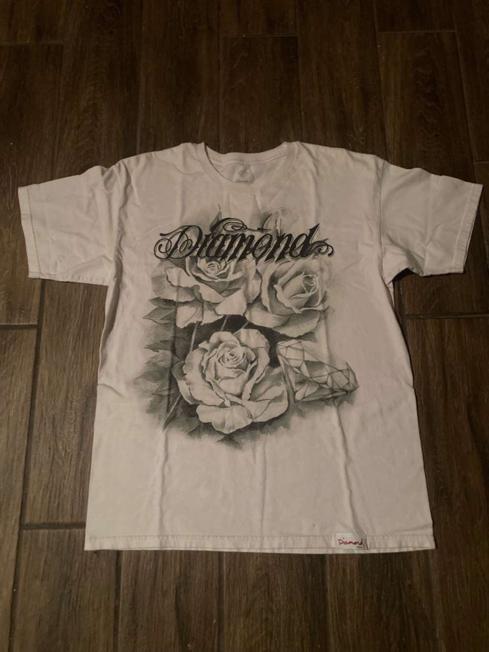 Diamond Supply Co. white rose tee